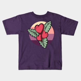 Hearts Flower Vintage Kids T-Shirt